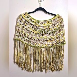 NWT BOHO CHIC EMBOSSED CROCHET COTTON SHRUG/COWL